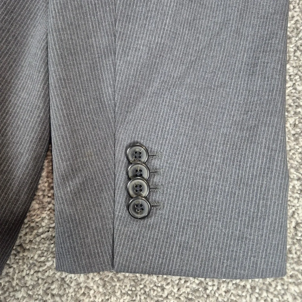 Banana Republic Blazer Mens 46L Gray Marzotto Italian Wool Micro Stripe‎ Jacket